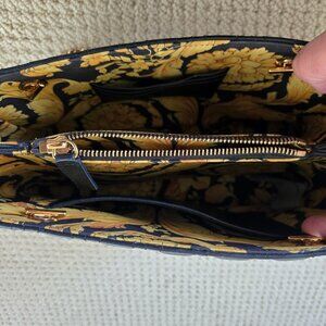 Versace Virtus Chain Type Quilted Black Leather Small